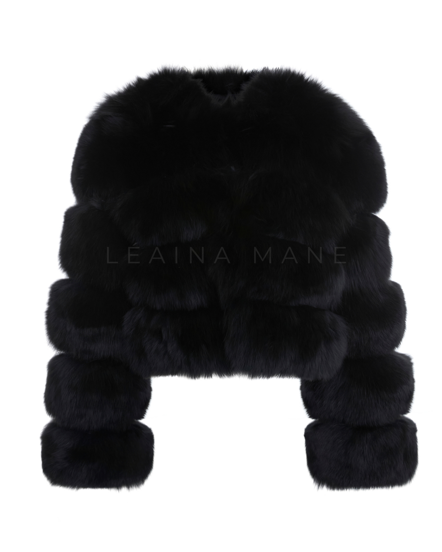 Cleopatra Fox Fur Coat in Black