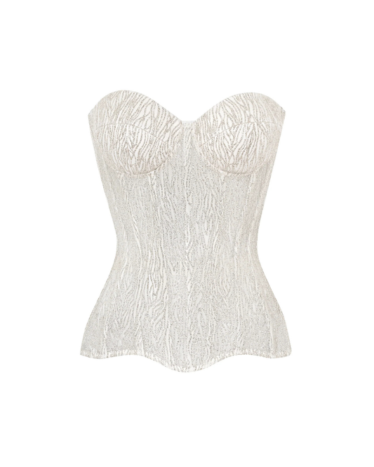 Virgo Glitter Corset in White