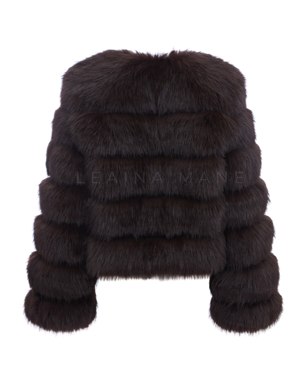 Monroe Faux Fake Fur Coat in Brown