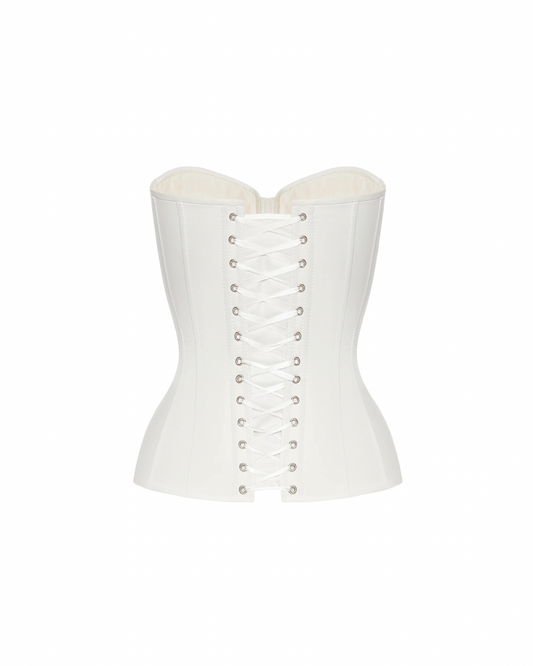 Taurus Satin Corset in White