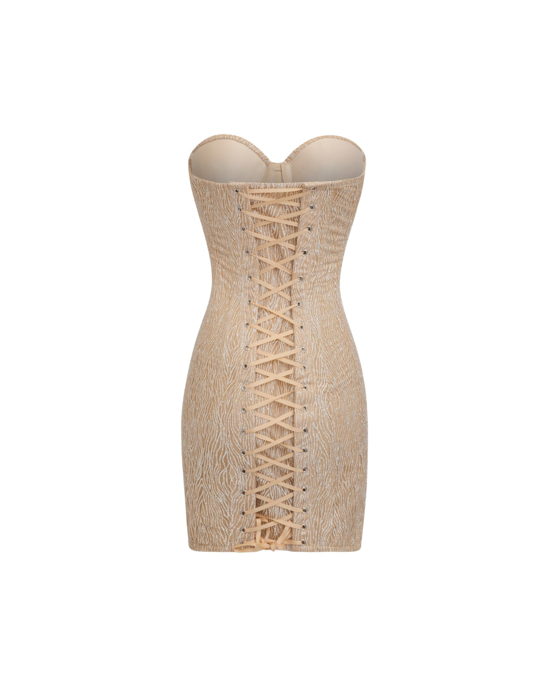 Leo Glitter Corset Dress in Gold