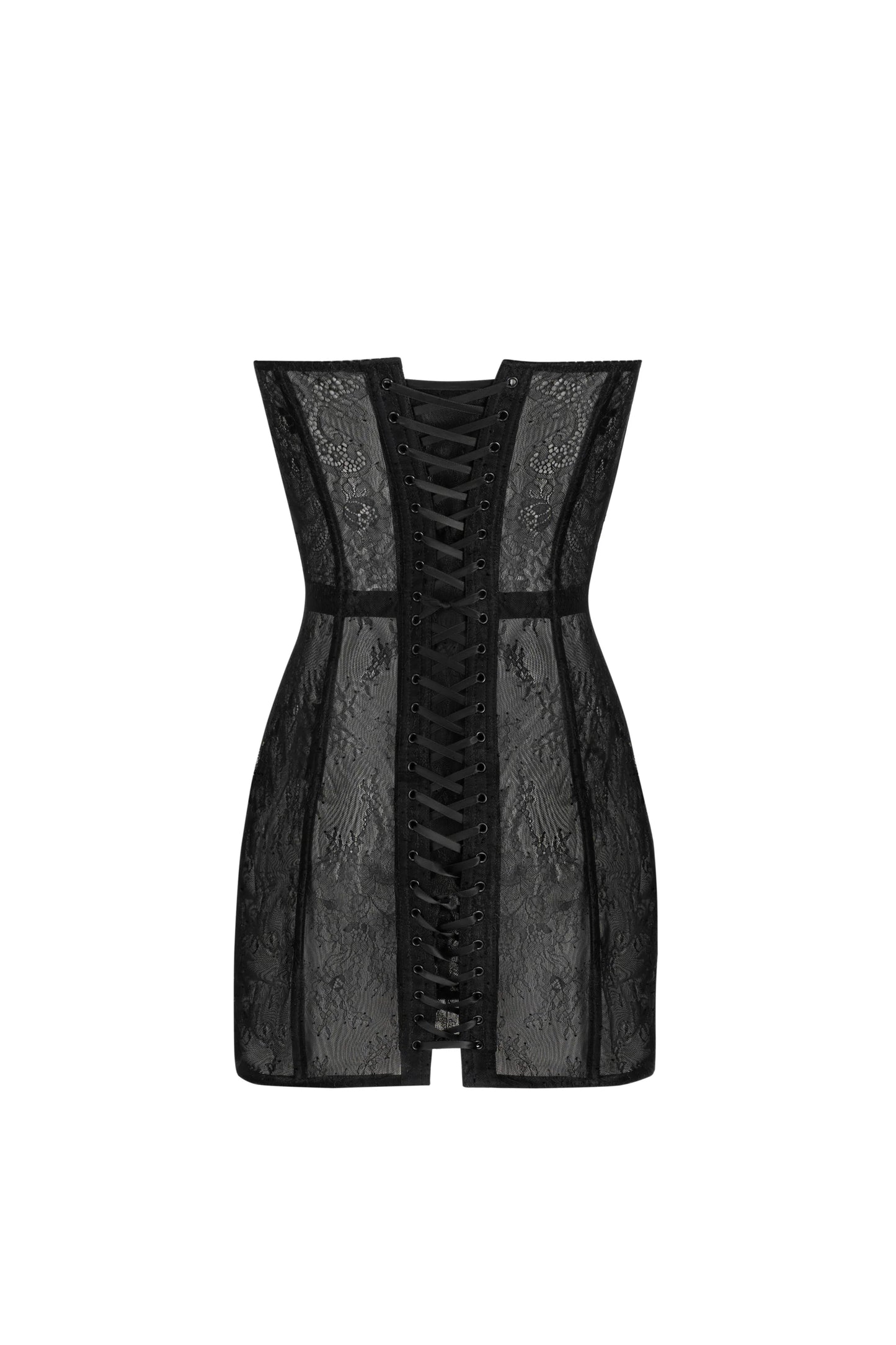 Sagittarius Corset Dress in Black Lace