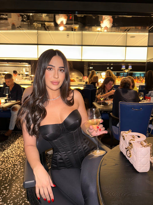 Taurus Satin Corset in Black