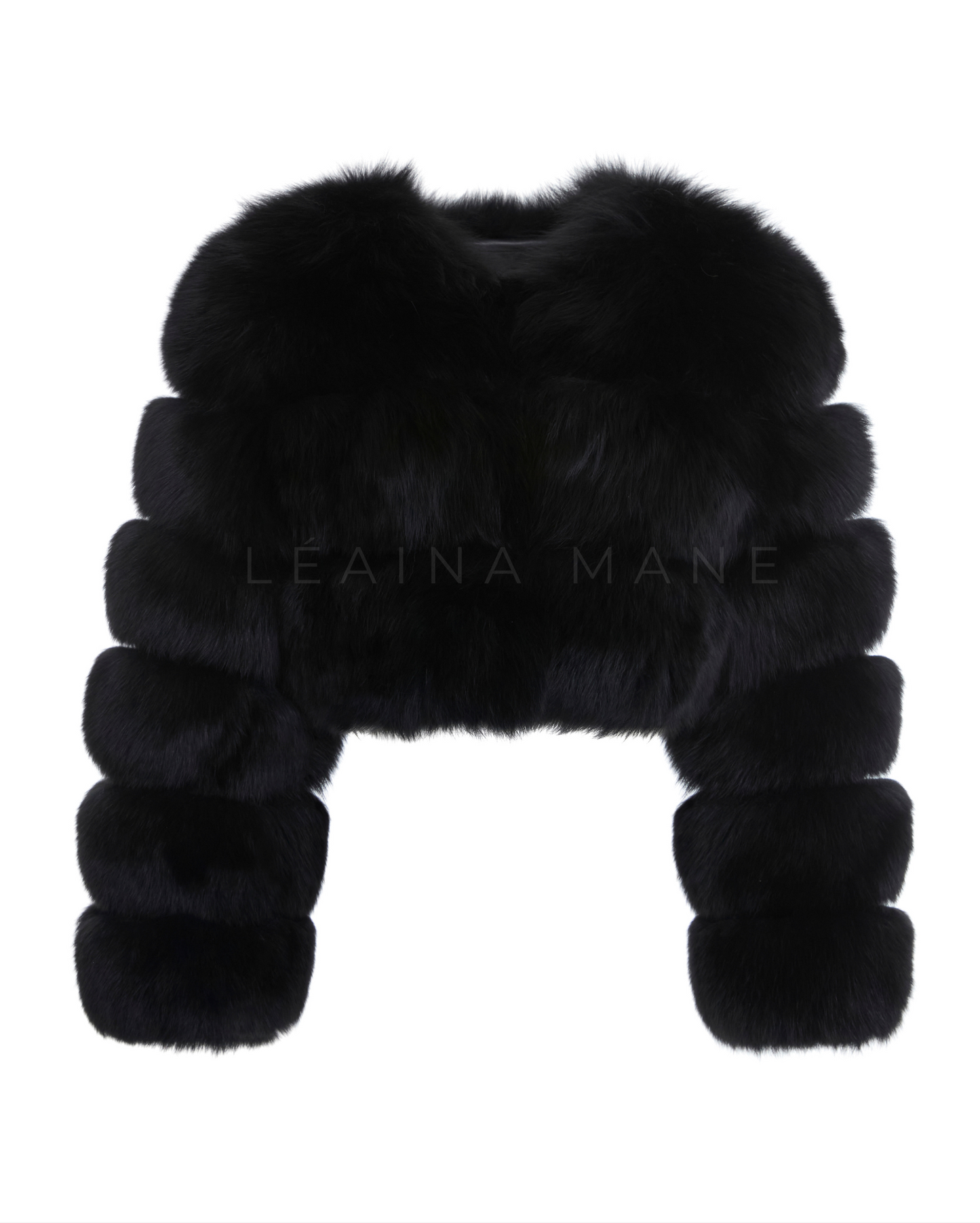 Aphrodite Fox Fur Coat in Black