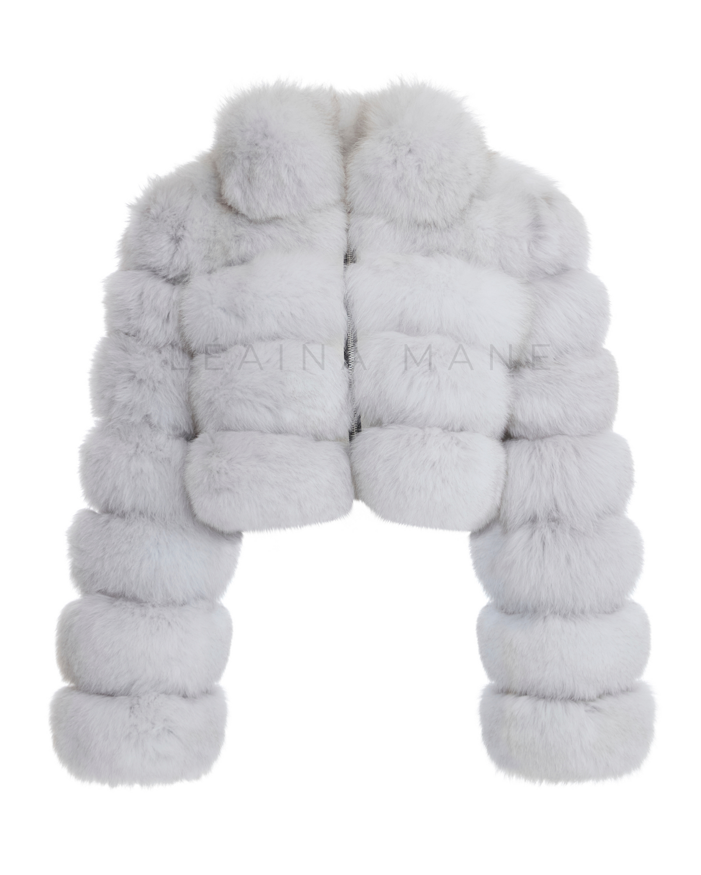 Athena Fox Fur Coat in Natural White