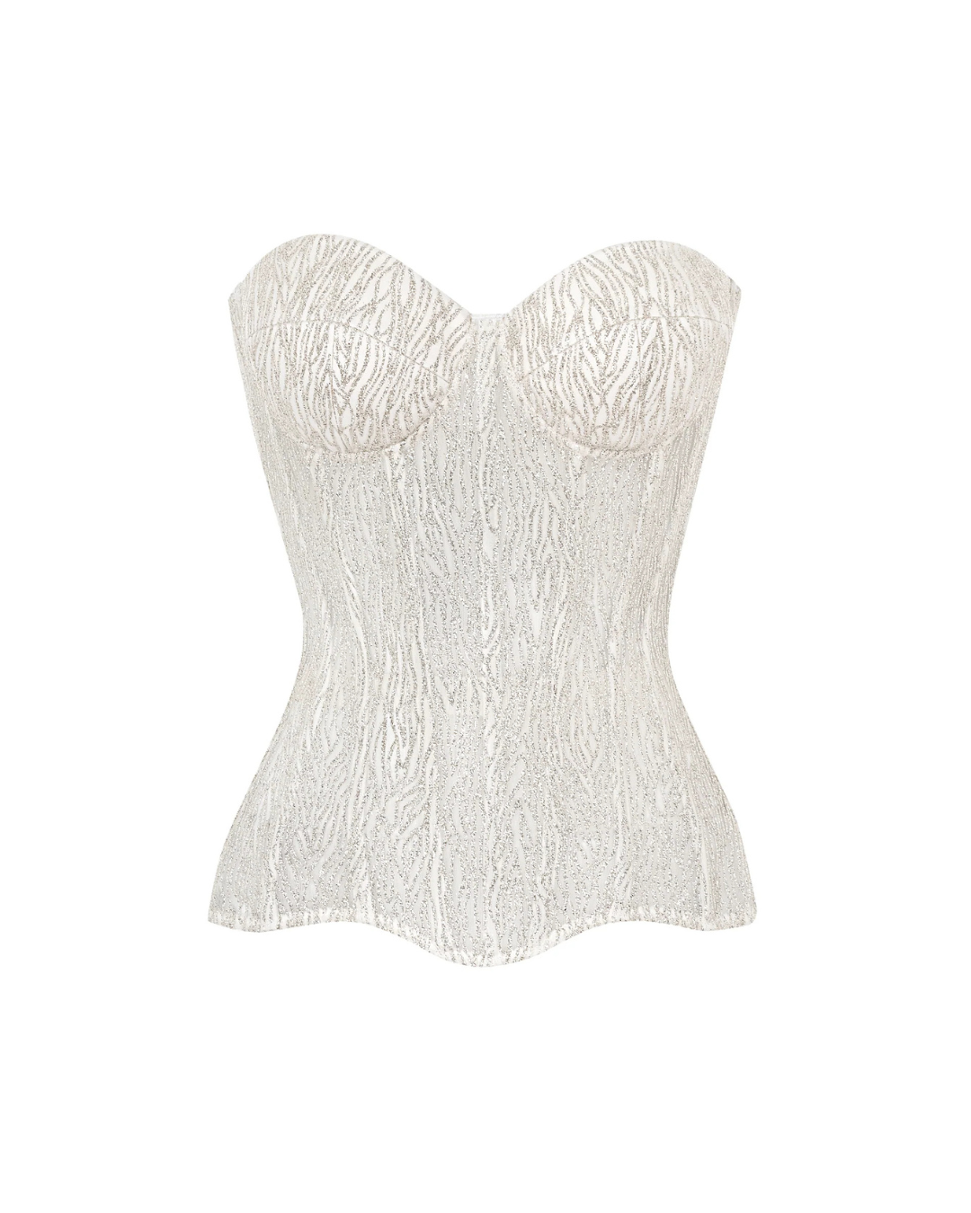 Virgo Glitter Corset in White