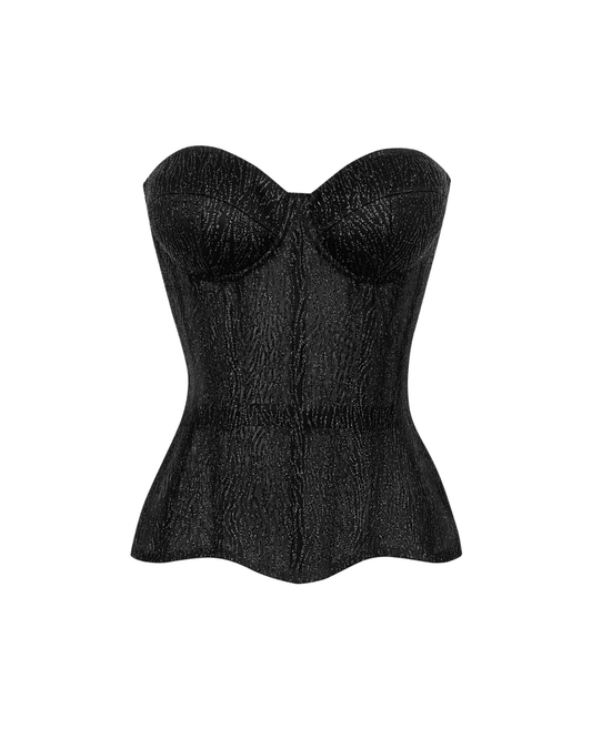 Virgo Glitter Corset in Black