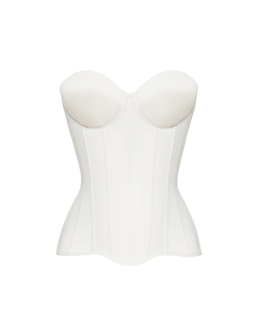 Taurus Satin Corset in White