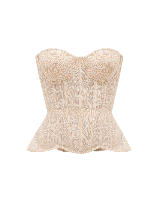 Virgo Glitter Corset in Gold