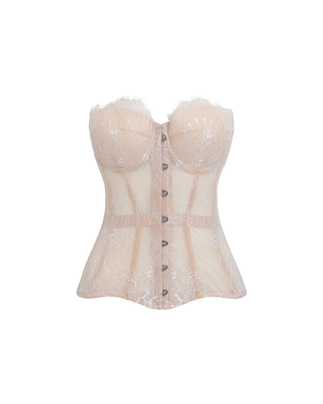 Aquarius Front Hook Lace Corset in Beige