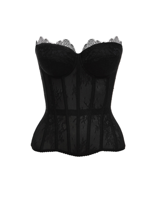 Gemini Lace Corset in Black