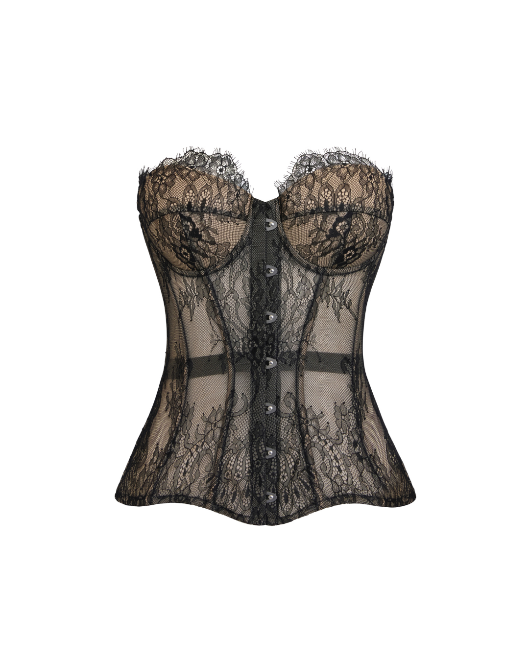 Aquarius Front Hook Lace Corset in Black