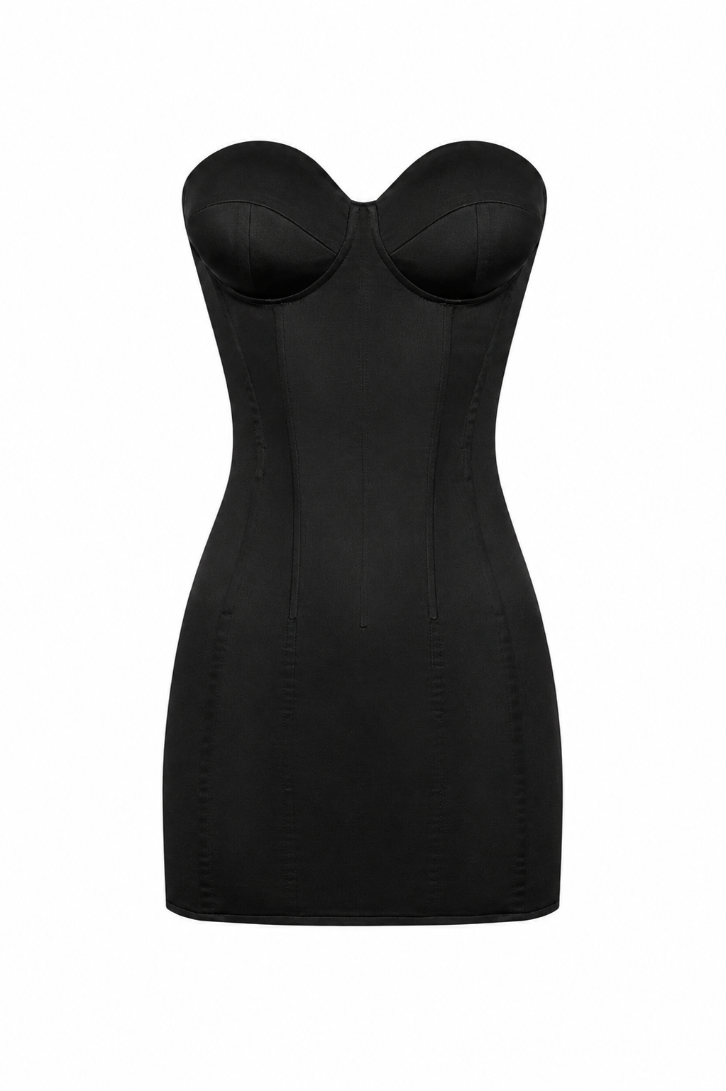 Pisces Satin Corset Dress in Black