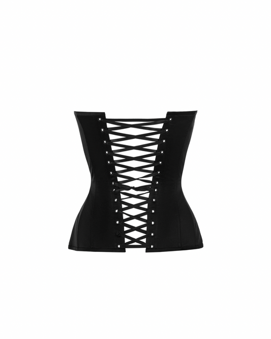 Taurus Satin Corset in Black