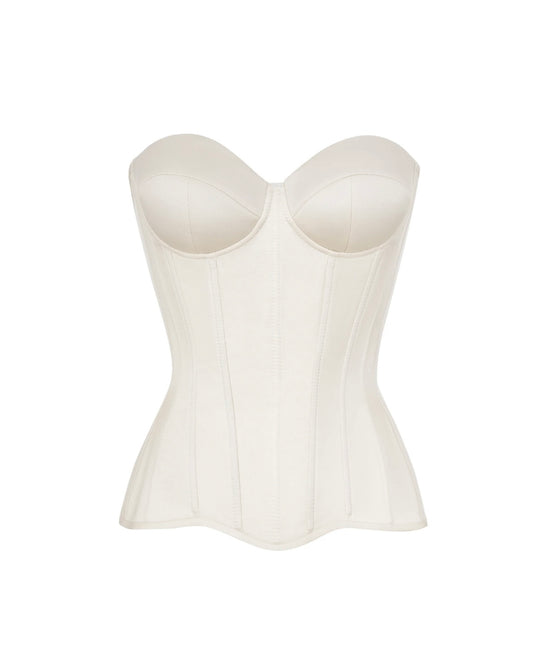 Taurus Satin Corset in Ivory