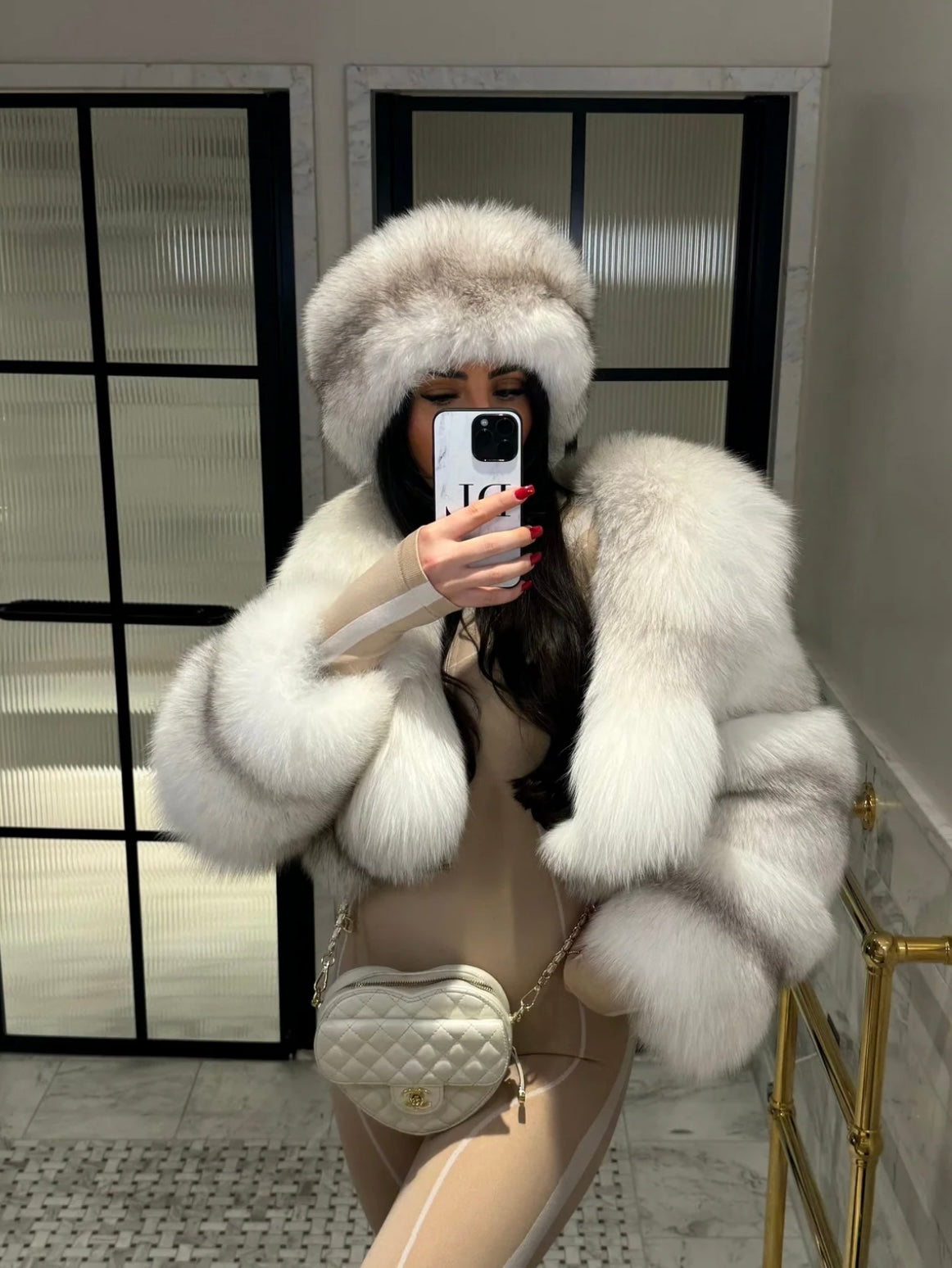Hera Fox Fur Coat in Frost