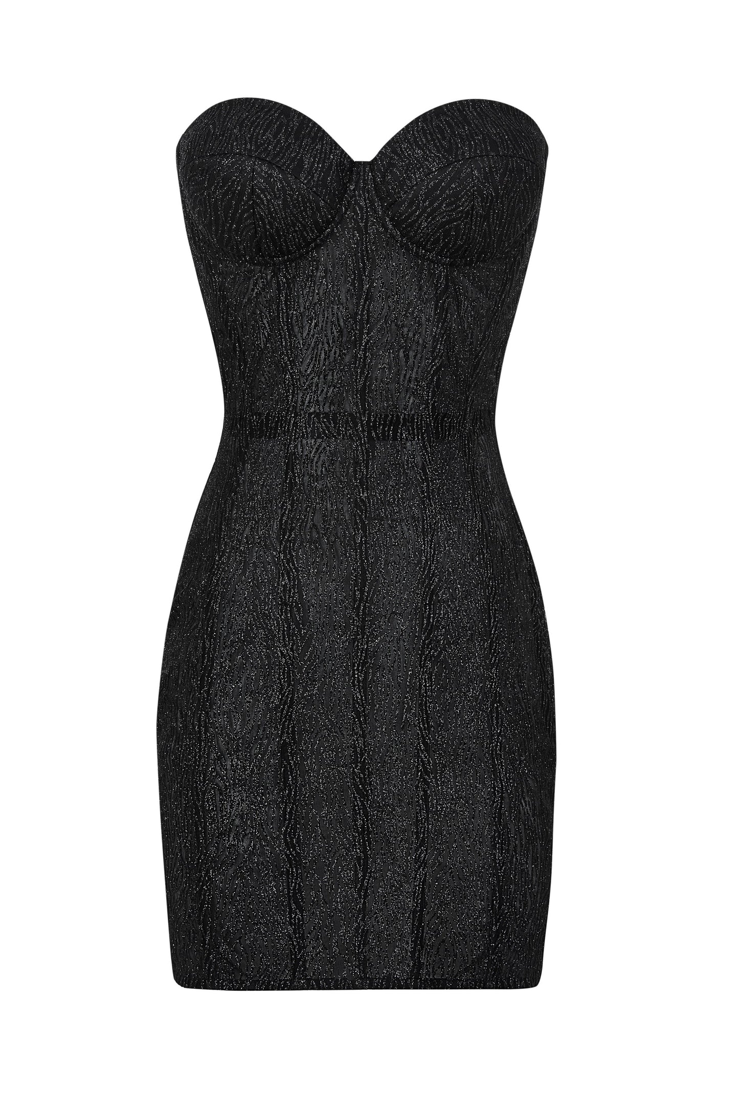 Leo Glitter Corset Dress in Black