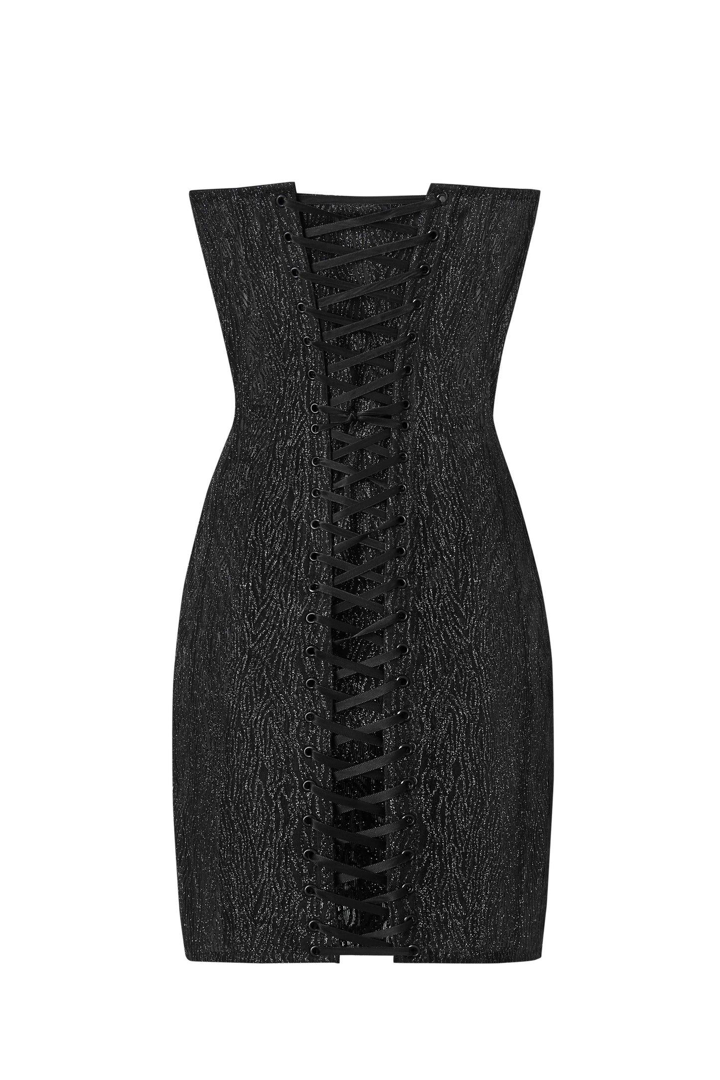 Leo Glitter Corset Dress in Black