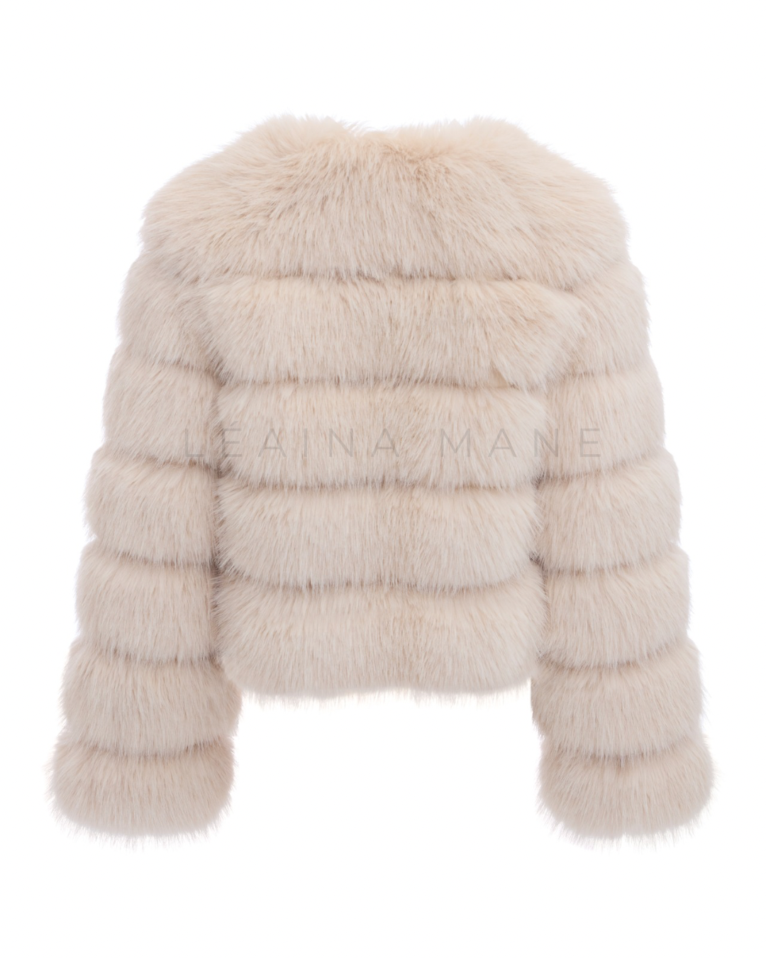 Monroe Faux Fake Fur Coat in Nude