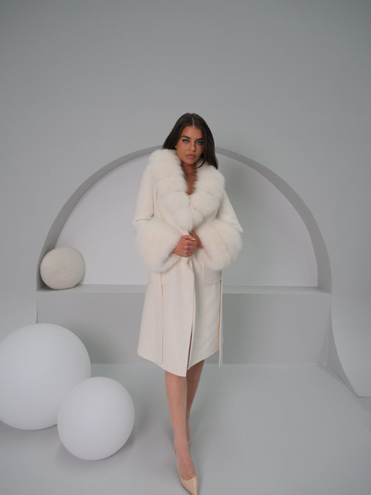 Medusa Coat in Pure White