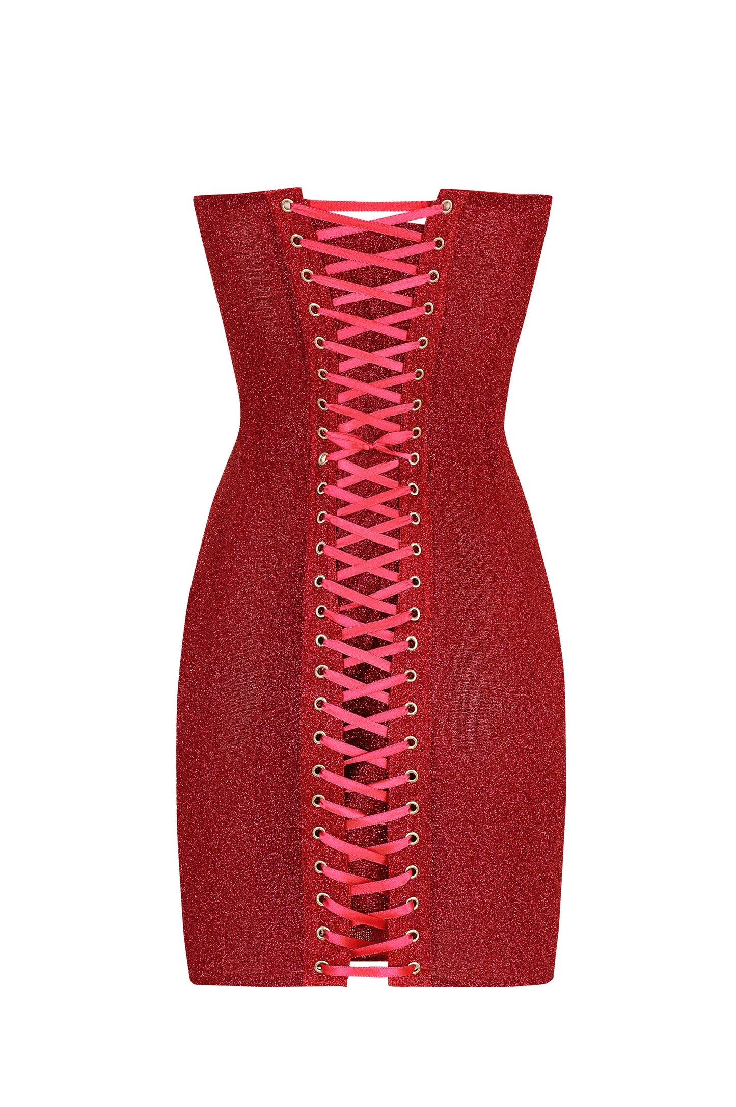 Scorpio Moon Sparkle Corset Dress in Red